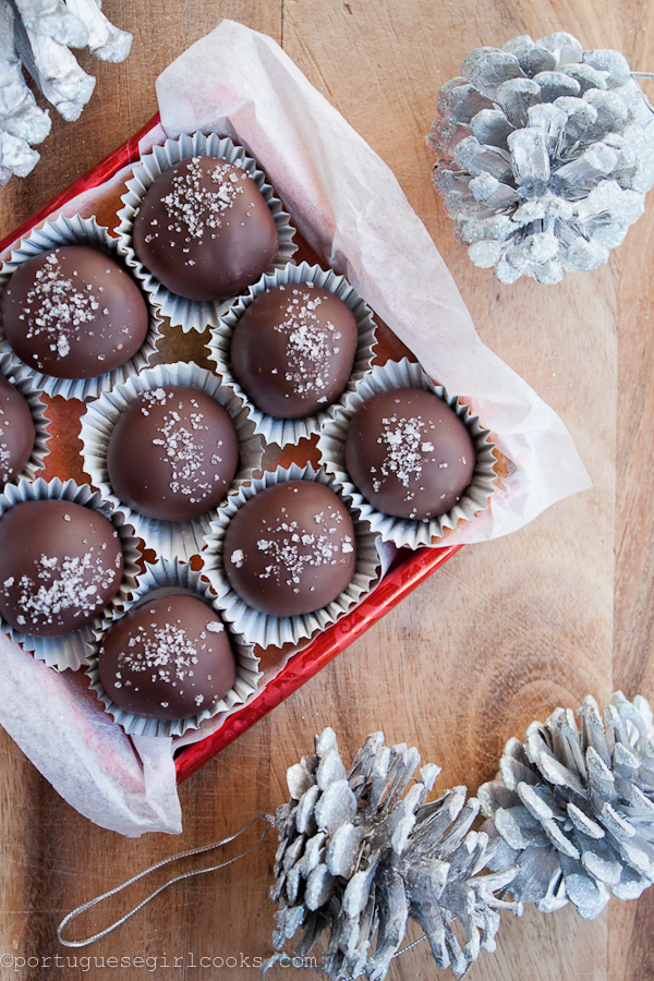 Dark Chocolate-Salted Caramel Truffles with Fleur-de-Sel