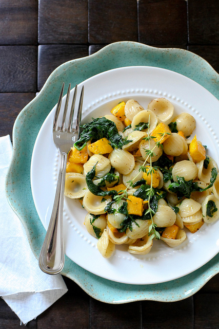 Roasted Pumpkin Pasta with Thyme Browned Butter Sauce