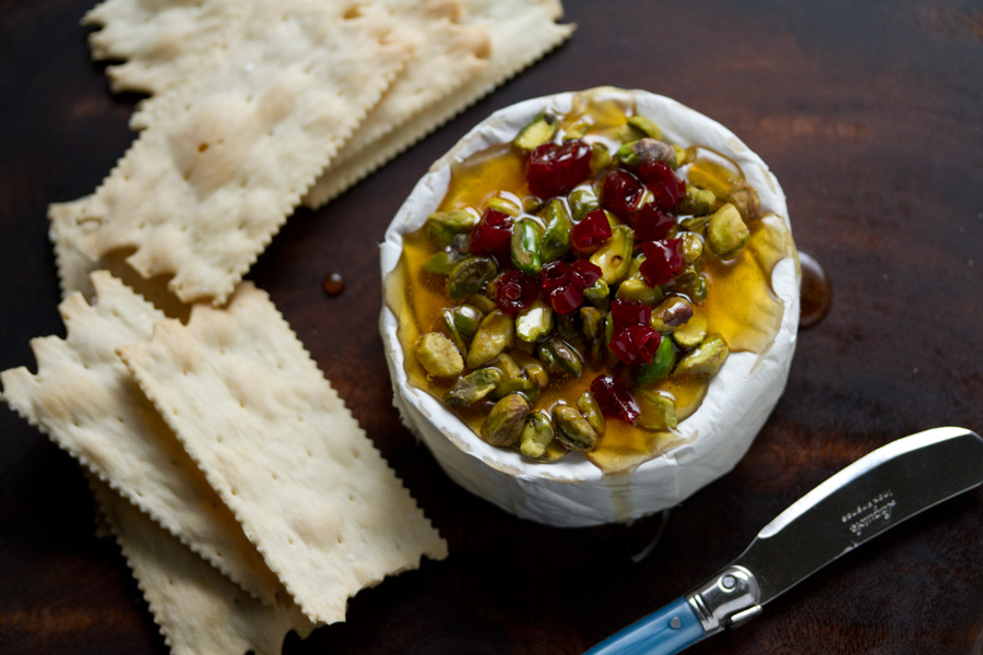 Honey-Baked Cheese with Pistachios and Cranberries