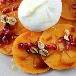 Persimmon and Burrata Carpaccio