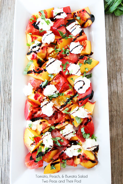 Tomato, Peach and Burrata Salad