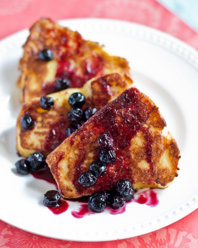 Angel Food French Toast with Blueberry Lemon Sauce