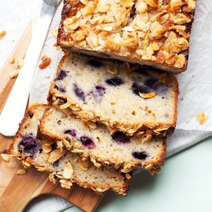 Blueberry Almond White Chocolate Banana Bread
