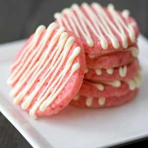 White Chocolate and Cherry Shortbread Cookies