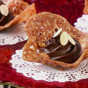 Chocolate & Amaretto Mousse in Almond Lace Bowls