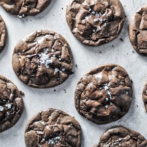 Salted Dark Chocolate Truffle Cookies