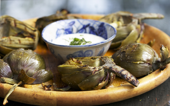Grilled Artichokes with Lemon Aioli
