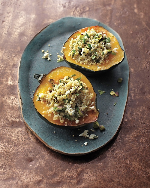 Stuffed Acorn Squash with Quinoa and Pistachios