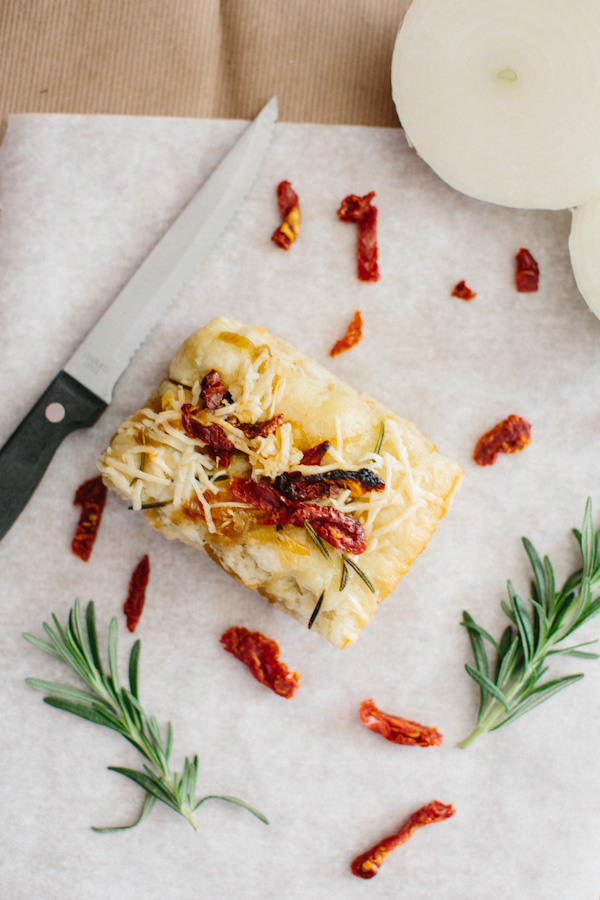 Sun-Dried Tomato, Onion and Rosemary Focaccia Bread