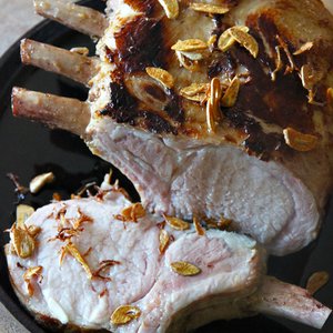 Pork Rib Roast with Crispy Garlic and Lemongrass