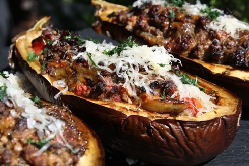 Greek Stuffed Eggplant