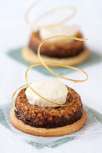 Hazelnut Tartelettes with Spiced Crème Fraiche Parfait