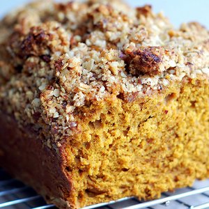 Toasted Hazelnut Streusel Pumpkin Bread