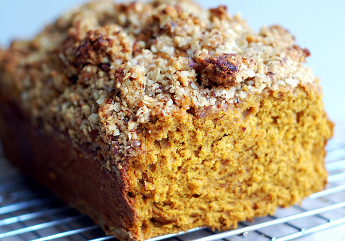 Toasted Hazelnut Streusel Pumpkin Bread