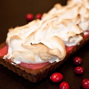 Gingerbread Tart with Cranberry Curd