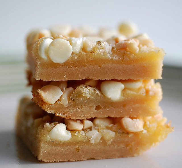 Lime White Chocolate Macadamia Bars