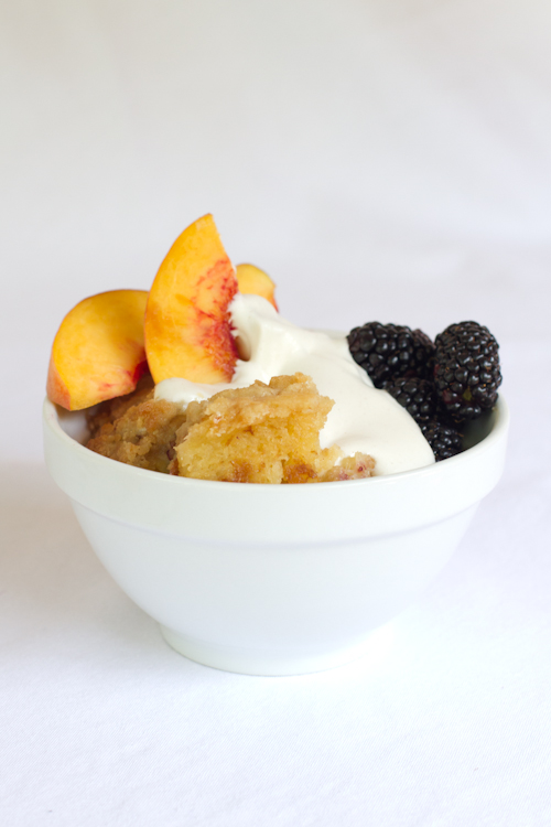 Peach and Blackberry Bread Pudding