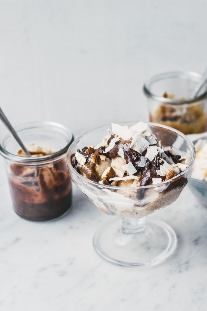 Breakfast Banana Bread Ice Cream Sundaes