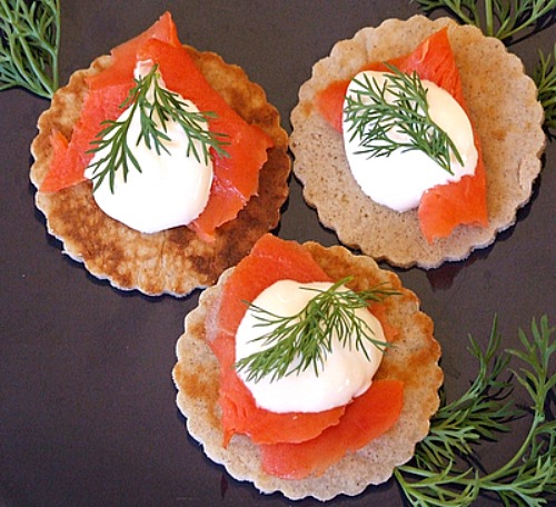 Buckwheat Blinis with Smoked Salmon
