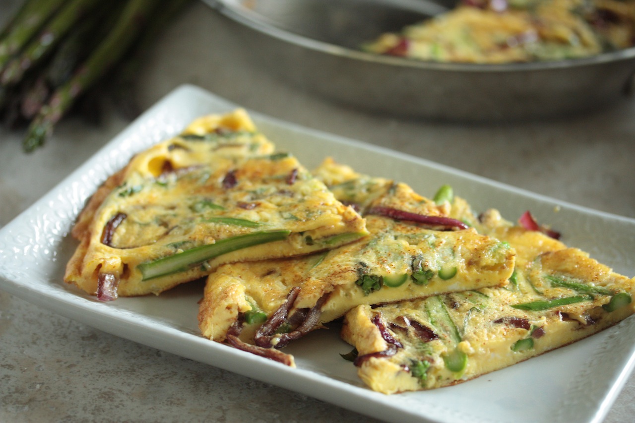 Asparagus and Balsamic Glazed Onion Frittata