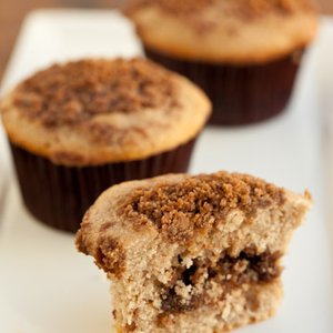 Sour Cream Cinnamon Steusel Muffins with Pecan Filling