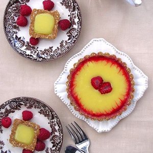 Lemon and Raspberry Tart with Almond Crust