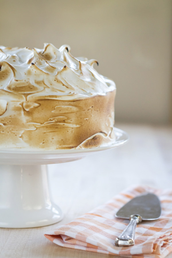 Orange Cake with Italian Meringue Frosting