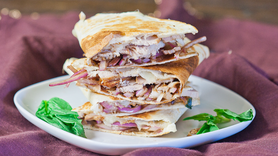 Pork and Balsamic Onion Quesadilla