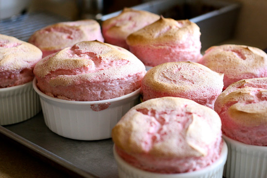 Strawberry Pudding Souffles