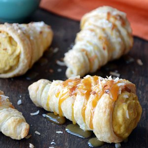 Puff Pastry Cornucopias with Pumpkin-Coconut Mousse