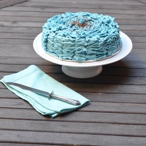 Ruffled Blueberry Chocolate Cake