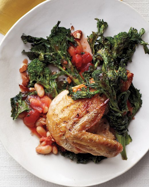 Chicken with Broccoli Rabe, Tomatoes and Beans