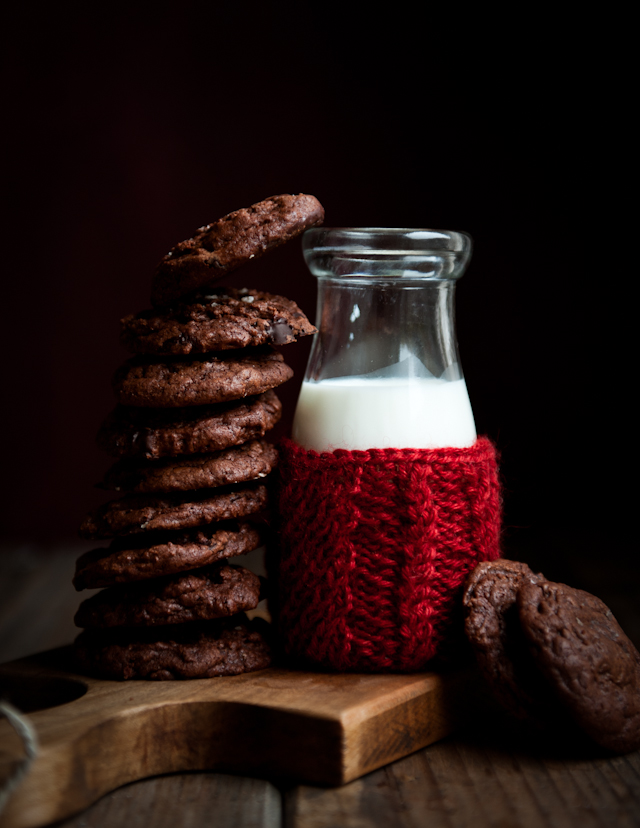 Salted Dark Chocolate Espresso Cookies