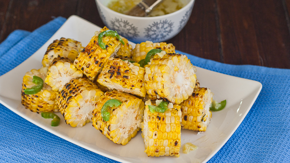 Corn with Jalapeno-Garlic Butter