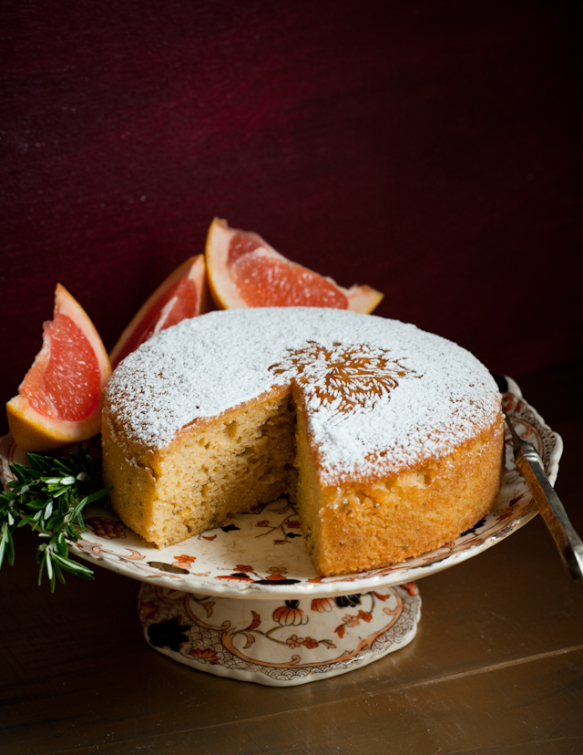 Grapefruit Rosemary Olive Oil Cake