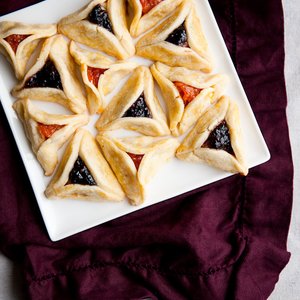 Apricot and Blackberry-Marzipan Hamantaschen