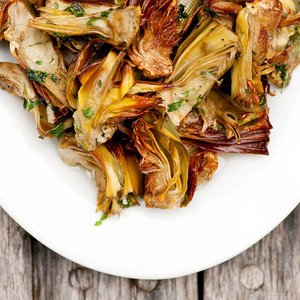 Pan Roasted Baby Artichokes