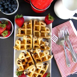 Peanut Butter-Chocolate Chip Waffles