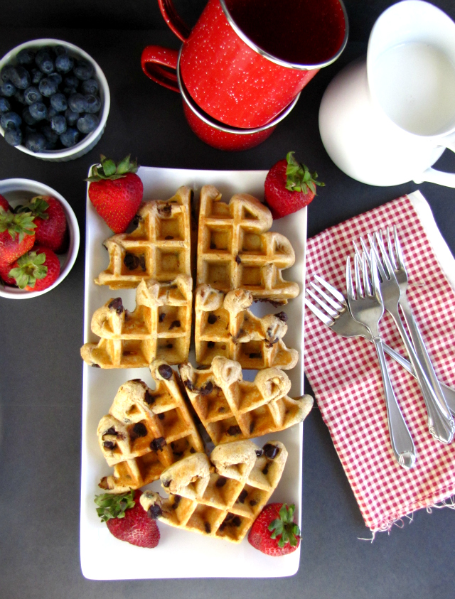 Peanut Butter-Chocolate Chip Waffles