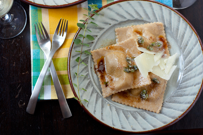 Pumpkin and White Bean Ravioli