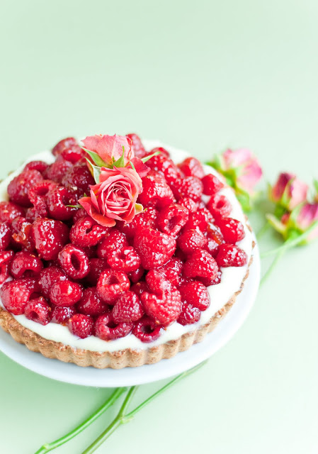 Raspberry Rose “Hidden” Chocolate Tart