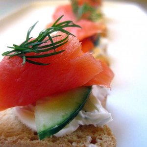 Minature Smoked Salmon Tartines