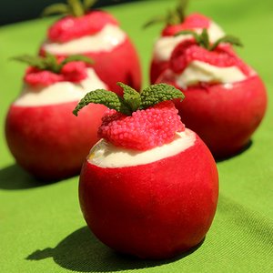 Radishes with Lemon Crème Fraiche and Fish Roe