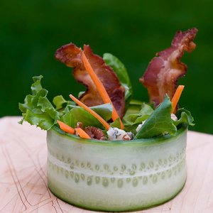 Cucumber Wrap Salad with Bacon and Blue Cheese