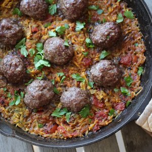 Summer Squash Meatball Casserole