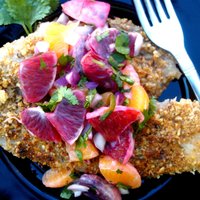 Blood Orange Salsa over Pecan Encrusted Tilapia