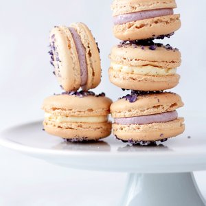 Violet Macarons with Violet and Vanilla Bean Buttercream