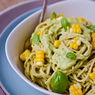 Pasta with Sweet Corn Pesto