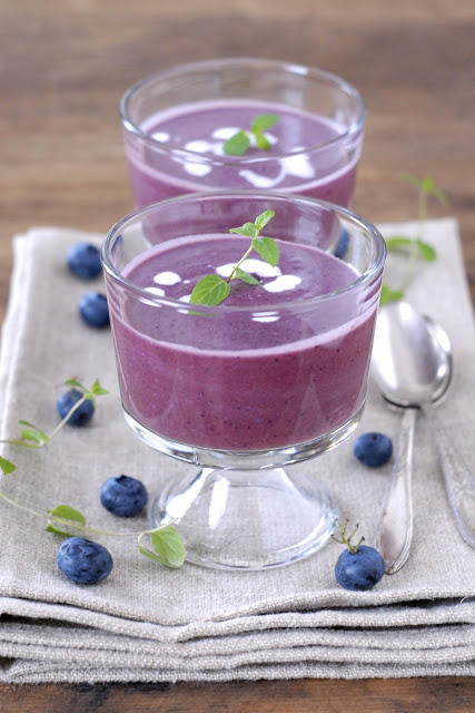 Chilled Blueberry Soup with Mint