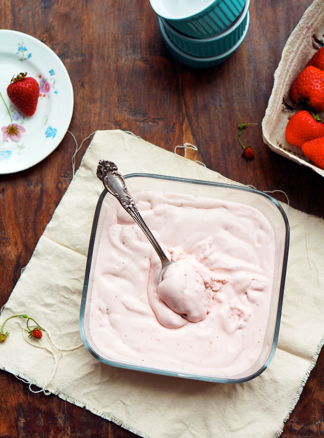 Roasted Strawberry Buttermilk Ice Cream